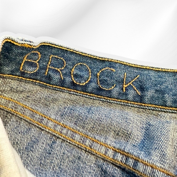 Brock Collection Medium Wash Blue Cotton Cropped Length Straight Leg Jeans Sz 2 - Picture 2 of 15